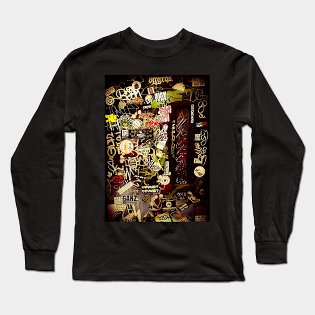 Street Stickers Graffiti Art NYC Long Sleeve T-Shirt by eleonoraingrid